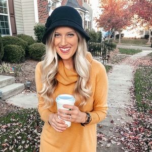 Knit Cowl turtle Neck Tunic sweater